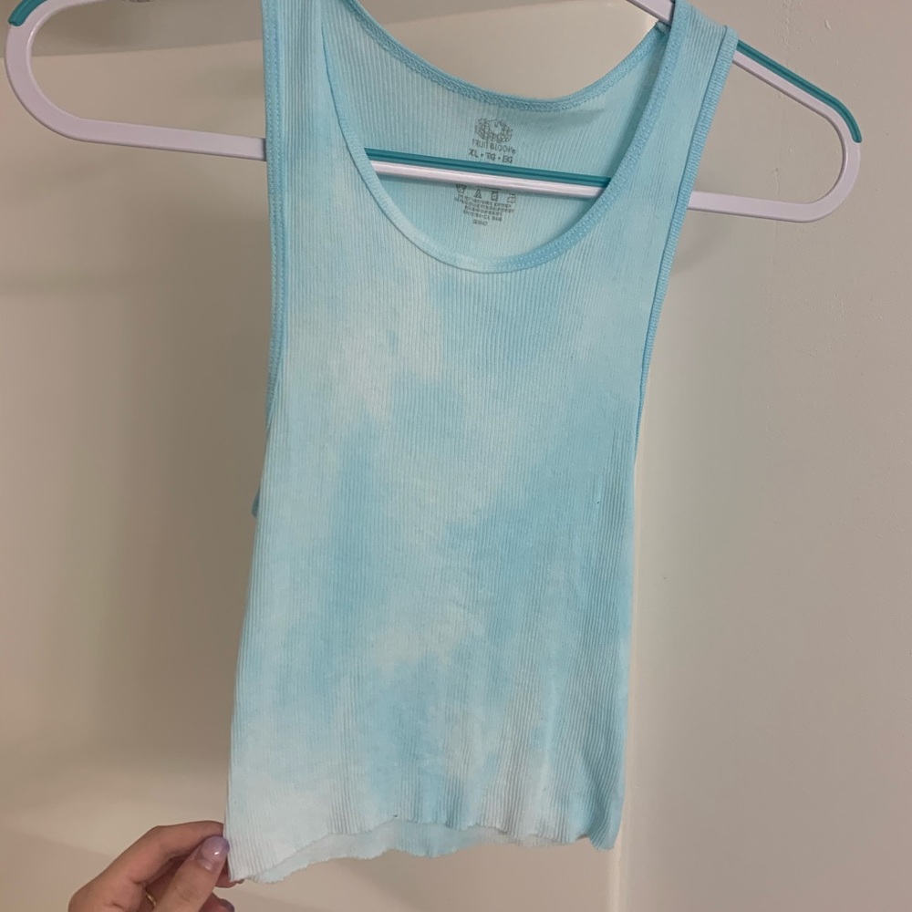 Tie dye crop tank (blue)